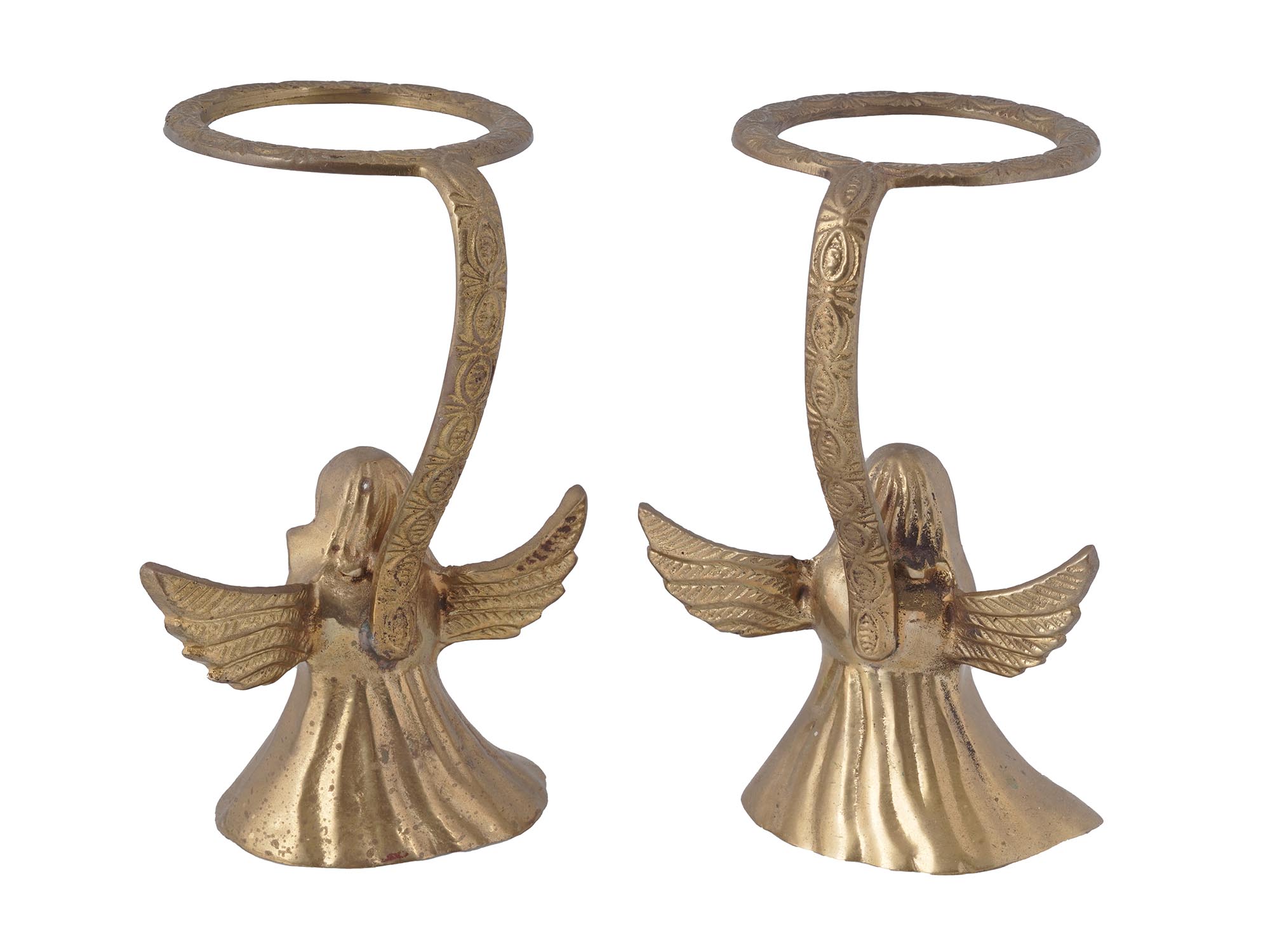 BRASS CANDLE HOLDERS AND APOLLO SHAVING MIRROR PIC-3